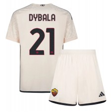 AS Roma Paulo Dybala #21 Bortedraktsett Barn 2023-24 Kortermet (+ korte bukser)